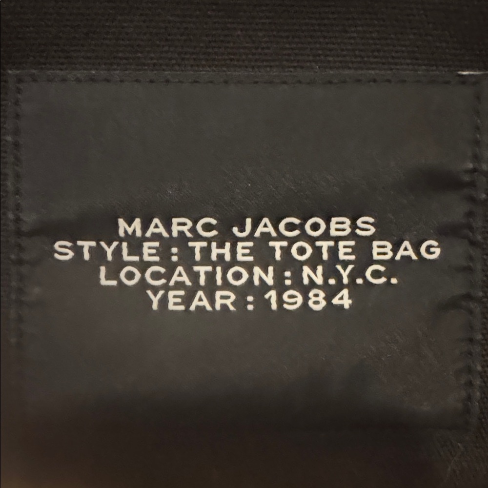 Marc Jacobs Black Canvas Tote with White Logo FIRM on price. - Picture 5 of 8